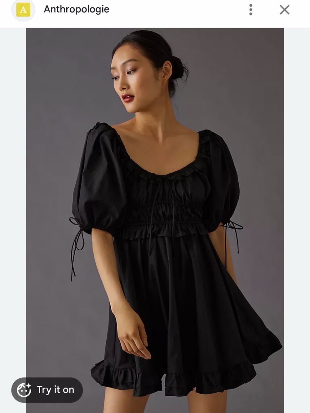 En Saison Black Puff Sleeve Smocked Tunic Top - Picture 4 of 4
